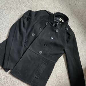 bp Black Double-Breasted Pea Coat